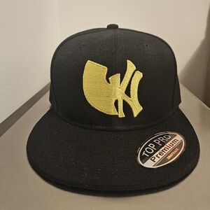 Black Cap with Yellow Logo Custom Made Wu York Har
